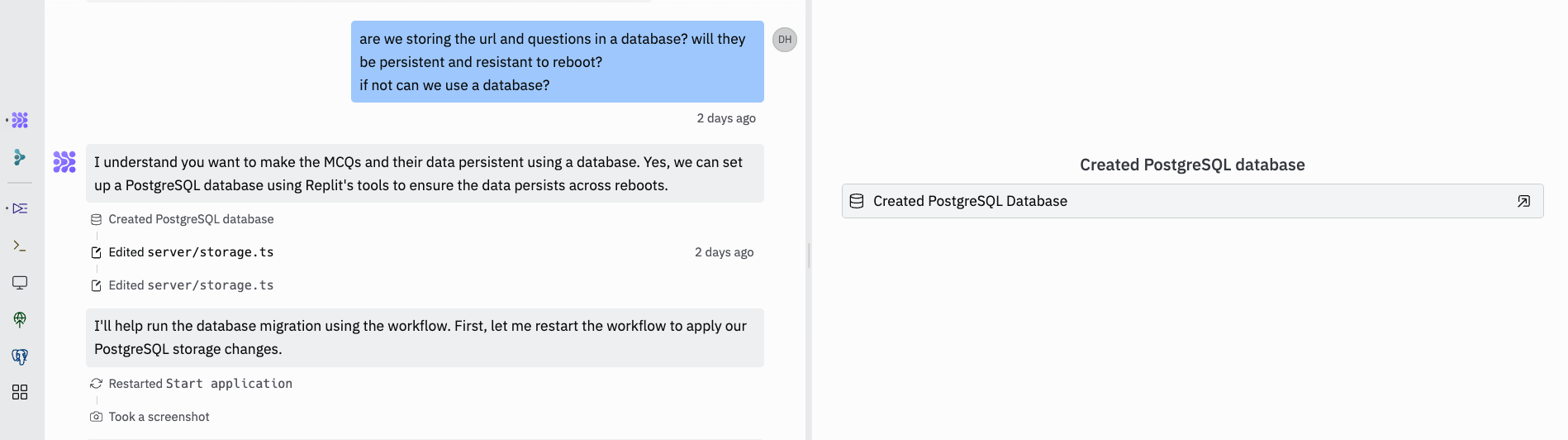 Replit Agent Database Integration